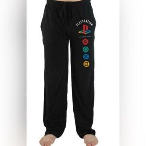 NWT Unisex PlayStation Graphic Black Jogger Lounge Pants Drawstring Waist - M